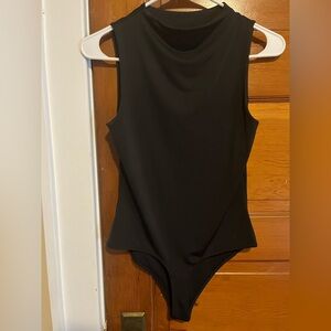 Black cowl neck women’s bodysuit size medium one piece tank top